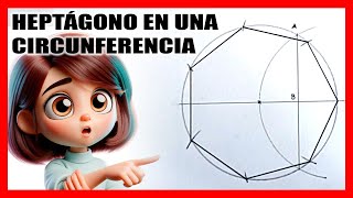 Secretos de Geometría Heptágono Regular en una circunferencia Paso a Paso [upl. by Eninotna101]