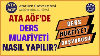 Ata Aöf Ders Muafiyeti Nasıl Yapılır Ata Aöf Ders Muafiyet Başvurusu Nasıl Yapılır [upl. by Shelby10]