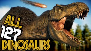 All 127 Dinosaurs Jurassic World Evolution 2  98 Official  29 Moded Dinosaurs  Max Eggs [upl. by Nuzzi]