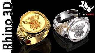 Easy to make Signet Ring  Signature logo  Rhino3d Tutorial [upl. by Lauri]