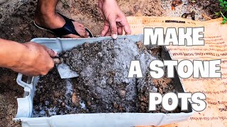 I try to make a stone pot at home  DIY cementing [upl. by Ap]