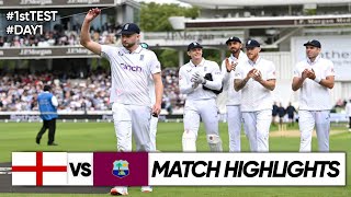 England vs West Indies 1st Test Day 1 Highlights 2024  ENG vs WI 1st Test Day 1 Highlights 2024 [upl. by Oderf232]