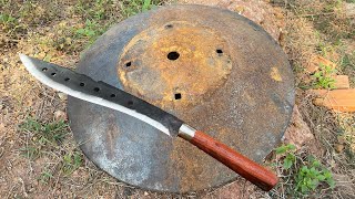 Blacksmith  Forging A SHARPNESS KNIFE From A Rusty DISC PLOUGH  Amazing Skill 138 [upl. by Jens51]