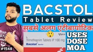 Bacstol 100mg Tablet In Hindi  Trimethoprim Uses Dose amp Side Effects [upl. by Aita]