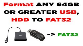 How to format any 64gb USB or Hard drive HDD to FAT32 [upl. by Aeila]