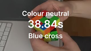 Rubiks cube colour neutral  Blue cross  3884s [upl. by Silloh]