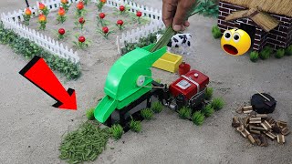 DIY MINI TRACTOR MAKING CHAFF CUTTER MACHINE FOR FARM ANIMALS SCIENCE PROJECT smartminifarming [upl. by Byron]