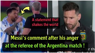 Messis comment after his behavior with the referee of the ArgentinaParaguay match [upl. by Airuam185]