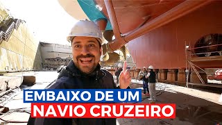 Como É Por Baixo de Um Navio Cruzeiro Tripulante no Estaleiro Alemanha  Diário de Tripulante 41 [upl. by Ydnerb]