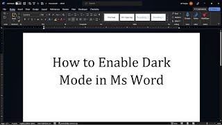 How to enable dark mode in Ms Word with dark or white page background [upl. by Laehcimaj107]