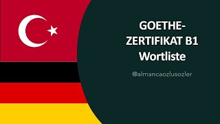 Goethe Zertifikat B1 Wortliste B1 Almanca Kelime Listesi 831840 [upl. by Yelsiap286]