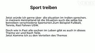 B1 Sprechen Teil 2  Sport treiben  Deutsch B1 Sprechen Teil 2 Sport treiben [upl. by Ycak87]