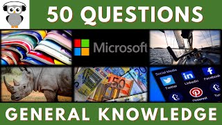 General Knowledge Quiz Trivia 152  Magazine Microsoft Sailing Rhino Euro Note Social Media [upl. by Esch]