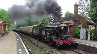 GWR Castle 5043 Earl of Mount Edgcumbe at Wilmcote Railway Station with The Shakespeare Express [upl. by Llerut579]