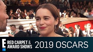 Emilia Clarke on quotGame of Thronesquot Finale quotIt Will Shock Peoplequot  E Red Carpet amp Award Shows [upl. by Alesig]