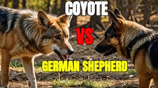 Unpredictable Battle Wild Coyote vs Loyal German Shepherd [upl. by Atterrol]