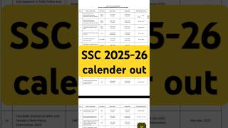 SSC calendar out 202526 ssc2025 ssccalendar ssc2025 ssccgl2025 chsl2025 [upl. by Aehcim]