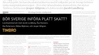 Bör Sverige införa platt skatt [upl. by Yelhak]