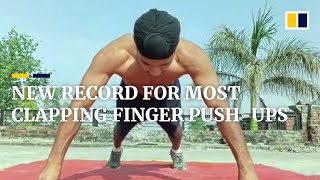 Clapping finger pushups are hard but not for India’s Guinness World Recordholder [upl. by Hamrnand]