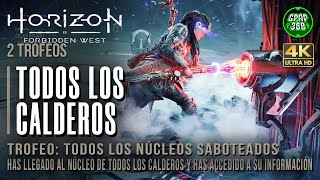 Horizon Forbidden West  TODOS los Núcleos de calderos localización y cómo completarlos 2 Trofeos [upl. by Enirhtak931]