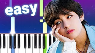 BTS V  Winter Bear 100 EASY PIANO TUTORIAL [upl. by Pierrette709]