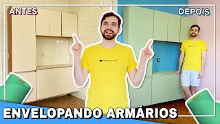 COMO ENVELOPAR ARMÁRIO DE COZINHA  REFORMA DA COZINHA  DIÁRIO DE REFORMA APARTAMENTO ALUGADO 4 [upl. by Nepsa]