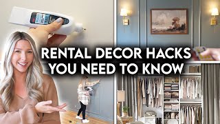 9 RENTER FRIENDLY DECORATING HACKS  DIY REMOVABLE UPGRADES [upl. by Oeak859]