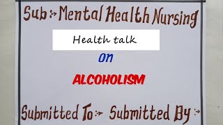 Health talk on Alcoholism  Alcoholism  health talk on alcohol prevention Dhyeya7132 [upl. by Melbourne]