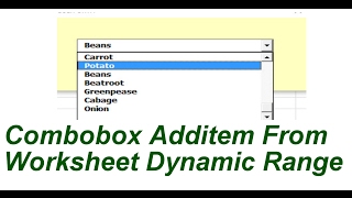 Combobox Additem From worksheet Dynamic Range Excell VBA [upl. by Anidem]