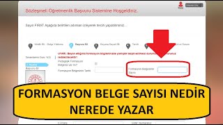 FORMASYON BELGE SAYISI NEREDE YAZAR  FORMASYON BELGE SAYISI NEDİR  FORMASYON BELGE SAYISI ÖĞRENME [upl. by Otila]