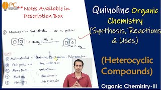 Quinoline Organic Chemistry Synthesis Chemical Reactions and Medical Uses  Heterocyclic compounds [upl. by Akimihs]