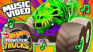 Official Monster Truck MUSIC VIDEO 🎶  “Fossil Fury” ft Skelesaurus 💀🦖  Hot Wheels Monster Trucks [upl. by Naillig]