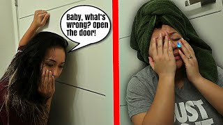 Crying With The Door Locked Prank CUTE REACTION [upl. by Annoerb]