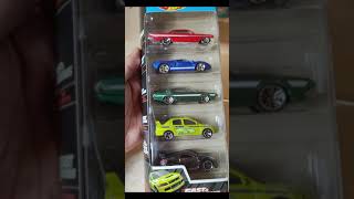 Carrera Rápidos y Furiosos Hot Wheels  5 pack del Lancer Evolution [upl. by Crowns]