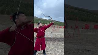 Shot the 110pounds Manchu bow with Mongolia champion Altan [upl. by Armond]