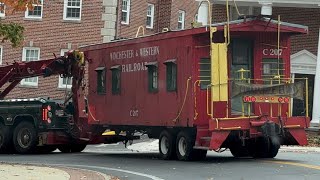 Caboose relocation C207 Baltimore amp Ohio Winchester amp Western moving into downtown Winchester [upl. by Manvil146]