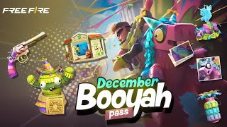 FREE FIRE NEW DECEMBER MONTH BOOYAH PASS FULL REVIEW 😱  ALL FREE REWARDS IN DECEMBER BOOYAH PASS 😍 [upl. by Nalyd374]