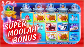 SUPER MOOLAH LETS BONUS AGAIN  Invaders Attack From the Planet Moolah CASINO SLOTS [upl. by Changaris409]