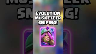 Evolution Musketeer Sniping 🎯 clashroyale shorts [upl. by Anilorac48]