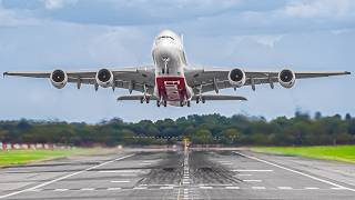 ✈️ EPIC WET WEATHER AIRCRAFT TAKEOFFS and LANDINGS 🇬🇧 Birmingham Airport Plane Spotting BHXEGBB [upl. by Mirella]