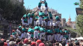 4K  Mataró Les Santes 2016 Diada castellera Castellers de Vilafranca 3de9 amb folre i manilles [upl. by Eyaf511]