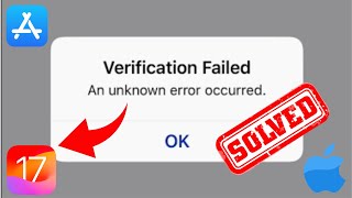 How to fix Verification Failed An unknown error occurred 2024  Fix apple id verification failed2024 [upl. by Aneez32]