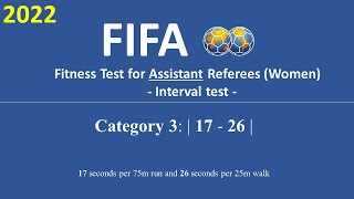 2022 FIFA Fitness Test for Assistant Referees Women Interval test  Category 3 [upl. by Eiznek]