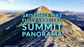 Grisedale Pike  Fully Labelled Summit View Panorama  Lake District Hikes amp Walking [upl. by Llenrod80]