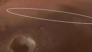 Flyover of Schiaparelli landing ellipse [upl. by Ileek]