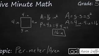 5th Grade Math Area and Perimeter [upl. by Ahsratan505]