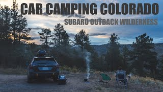 Subaru Outback Wilderness Car Camping la Poudre River w Dutch Oven Enchiladas [upl. by Nicol]