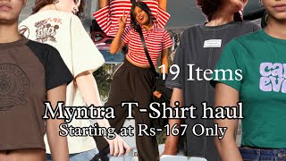 Huge myntra tshirts haul starting at rs 167 only amp Short kurti for college [upl. by Marilyn]