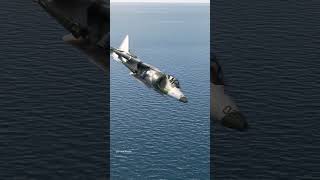 McDonnell Douglas AV8B Harrier II aircraft takes off on aircraft carrier shorts [upl. by Elockin]