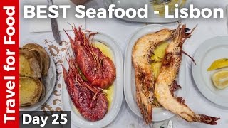 Best Portuguese Food  GIANT TIGER PRAWNS and Seafood at Cervejaria Ramiro in Lisbon Portugal [upl. by Tiffanle]